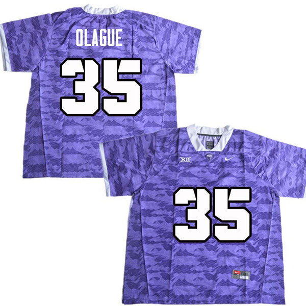Men #35 Elias Garcia Olague TCU Horned Frogs College Football Jerseys Sale-Purple
